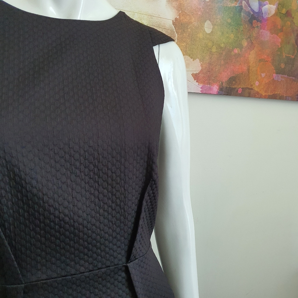 Coast UK Size 12 Black Fit and Flare Box Pleated Cap Sleeve Dress NWOT - Picture 7 of 12